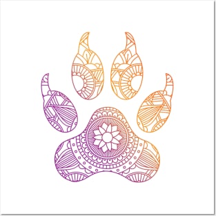 Dog Paw Print Mandala Posters and Art